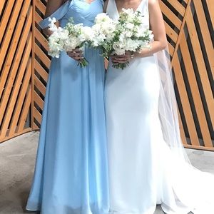 Light blue bridesmaid maxi dress